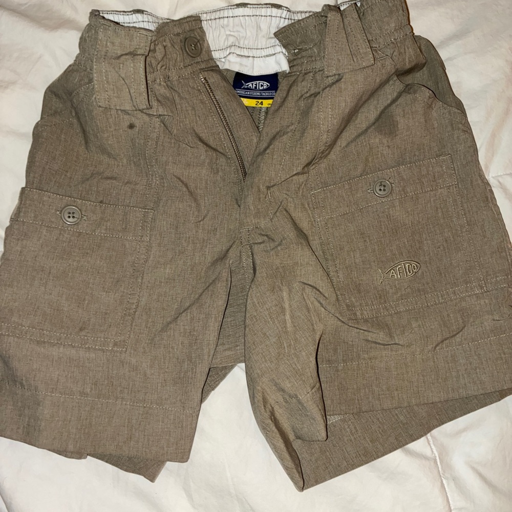 AFTCO Boys Fishing Shorts Tan heather